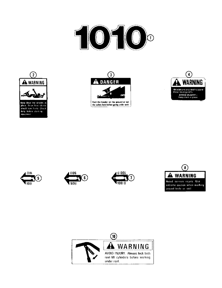 Схема запчастей Case IH 1010 - (9D-20) - DECALS (90) - PLATFORM, CAB, BODYWORK AND DECALS