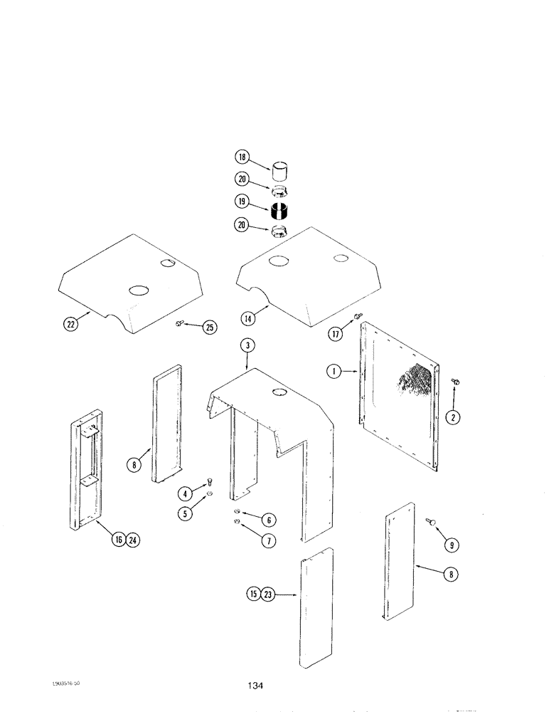 Схема запчастей Case IH 4390T - (134) - GRILLE, HOOD AND PANELS 