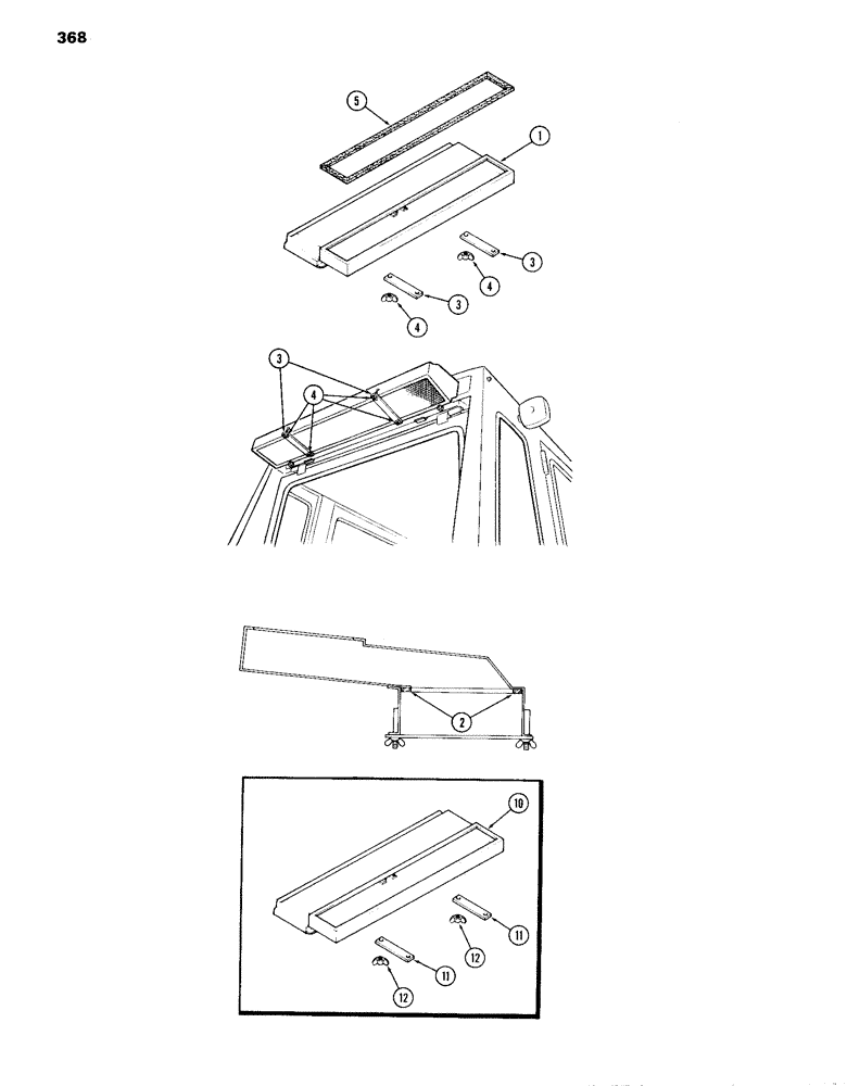 Схема запчастей Case IH 870 - (368) - CAB, AIR FILTER, FIRST USED CAB SERIAL NUMBER 7800701 (09) - CHASSIS/ATTACHMENTS