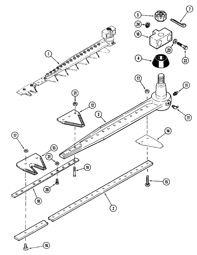 Схема запчастей Case IH 1010 - (9B-10) - KNIFE ASSEMBLY - FINE, 3 INCH - BOLTED, (TRW) (58) - ATTACHMENTS/HEADERS