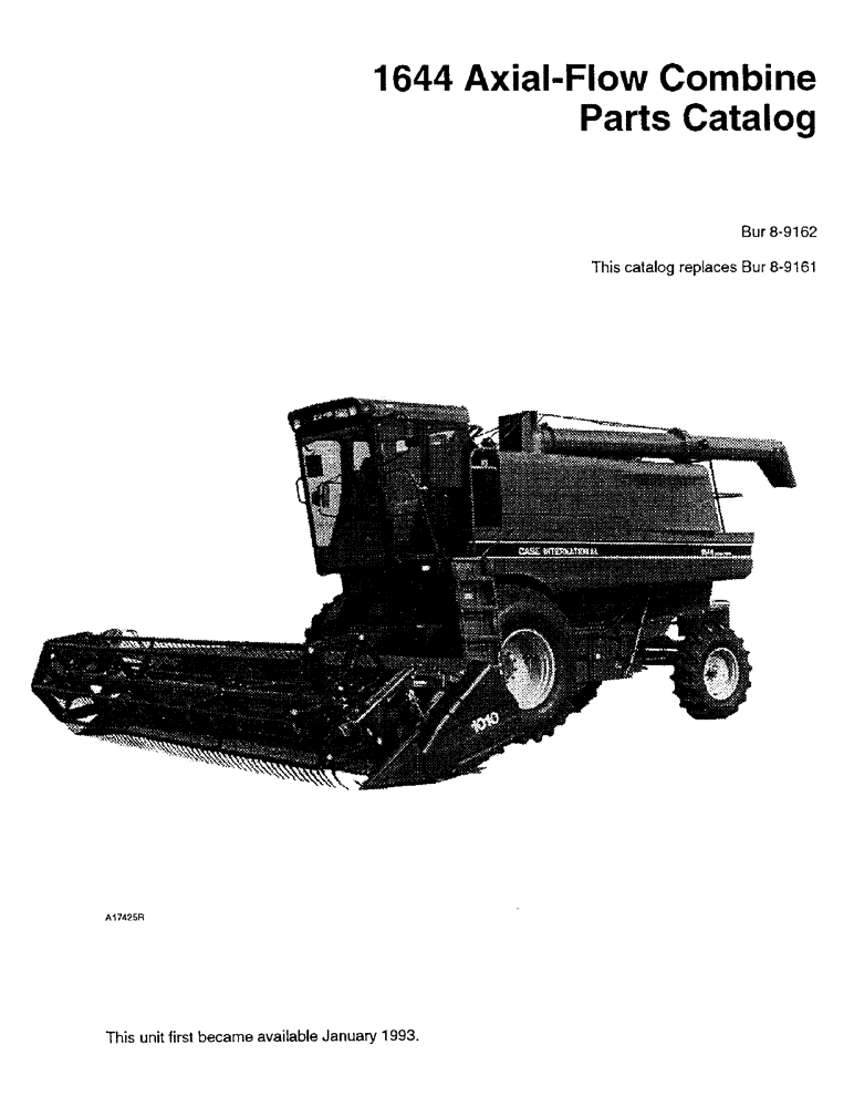 Схема запчастей Case IH 1644 - (1-01) - 1644 AXIAL-FLOW COMBINE PARTS CATALOG (00) - PICTORIAL INDEX