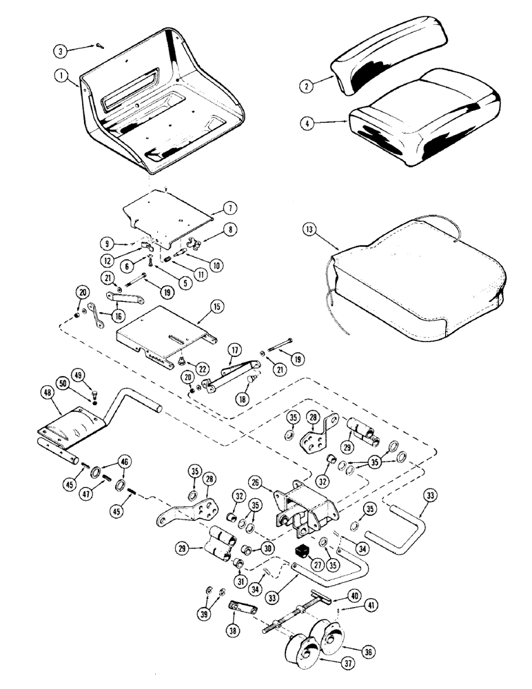 Схема запчастей Case IH M570 - (080) - OPERATOR SEAT AND SUSPENSION (09) - CHASSIS/ATTACHMENTS