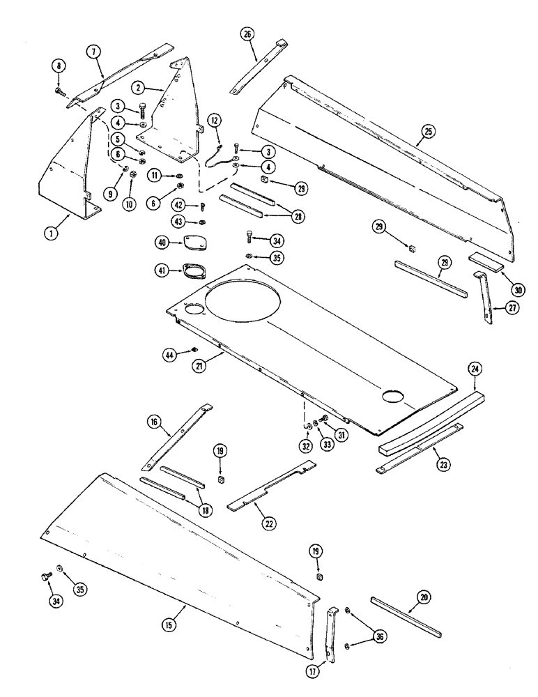 Схема запчастей Case IH 2470 - (420) - HOOD, SIDES AND TOP (09) - CHASSIS/ATTACHMENTS