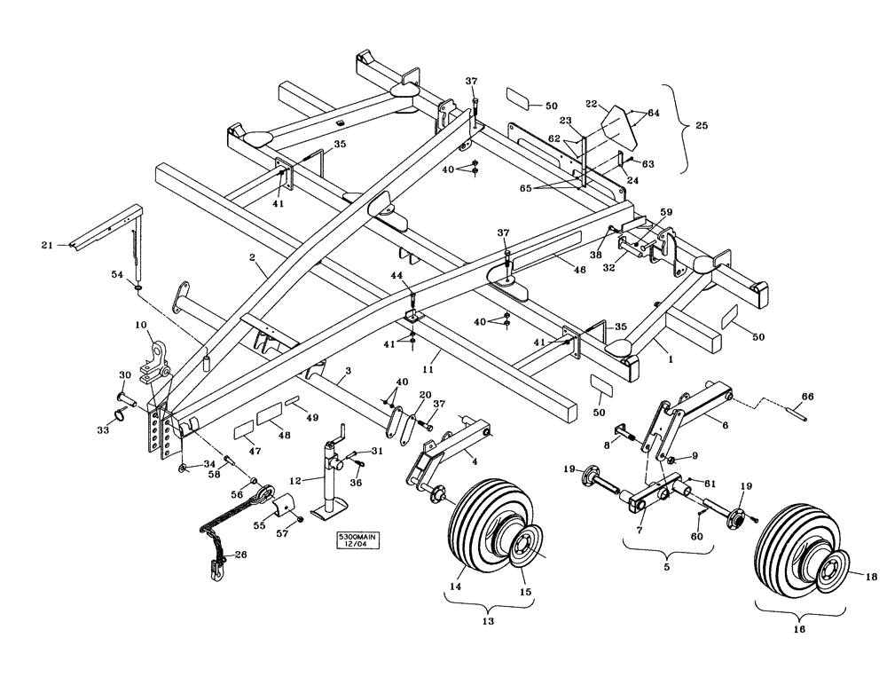 Схема запчастей Case IH 4300 - (39.100.02) - 5300 MAIN FRAME (09) - CHASSIS/ATTACHMENTS