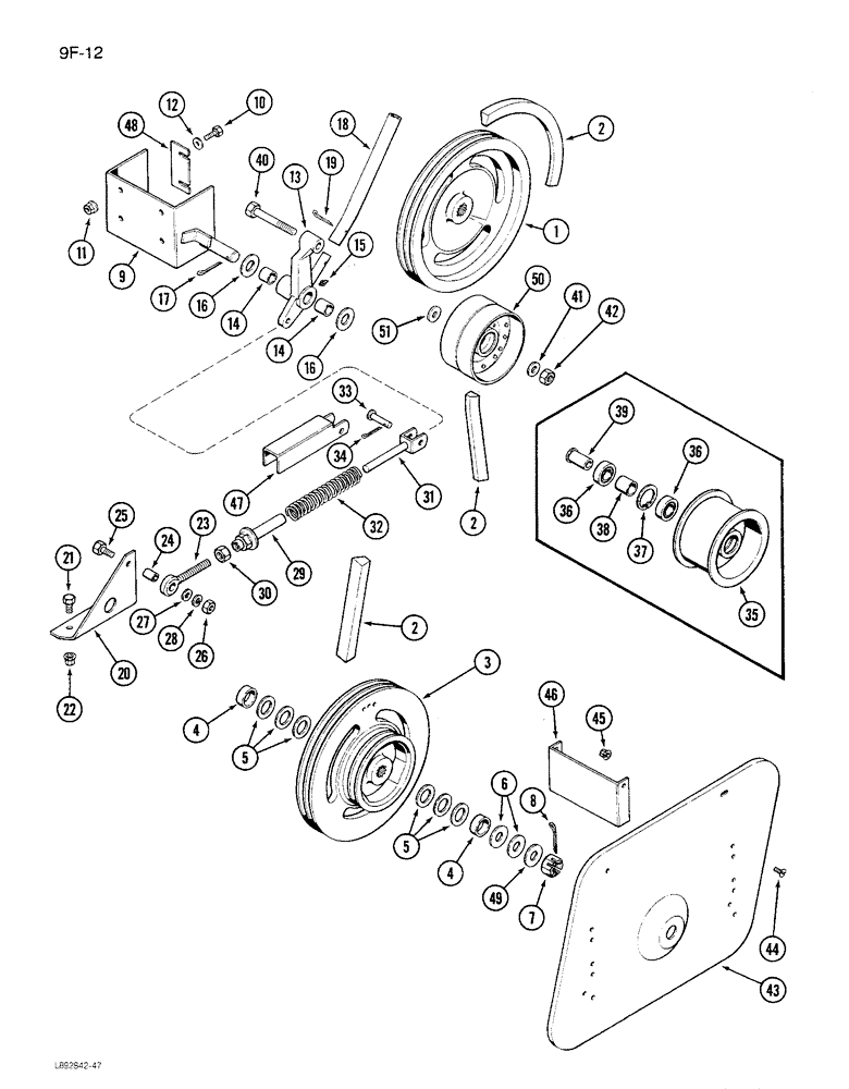 Схема запчастей Case IH 1680 - (9F-12) - STRAW CHOPPER DRIVE (19) - STRAW SPREADER & CHOPPER