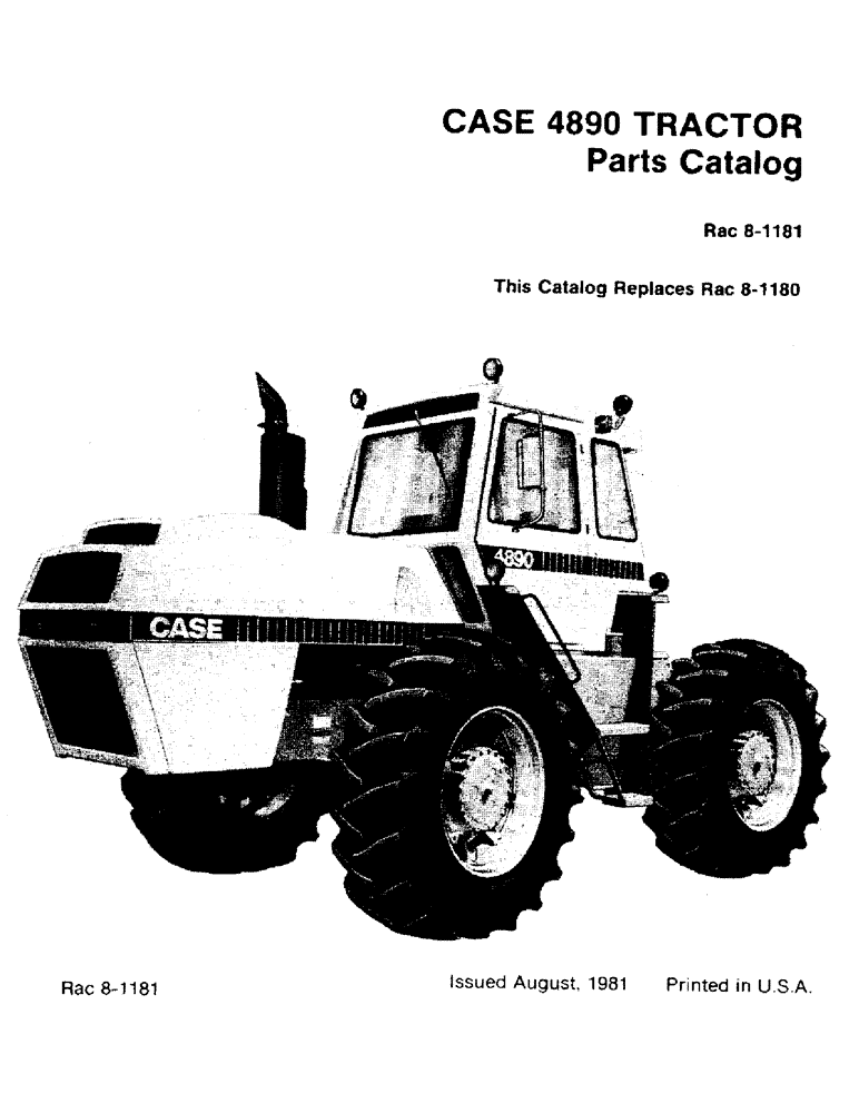 Схема запчастей Case IH 4890 - (1-03) - CASE 4890 TRACTOR (00) - PICTORIAL INDEX