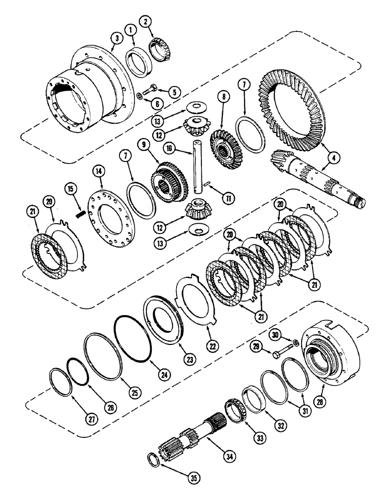 Схема запчастей Case IH 2290 - (6-282) - DIFFERENTIAL ASSEMBLY, PINION GEAR, CLUTCH AND CAGE, PRIOR TO TRANSMISSION SERIAL NUMBER 10237494 (06) - POWER TRAIN