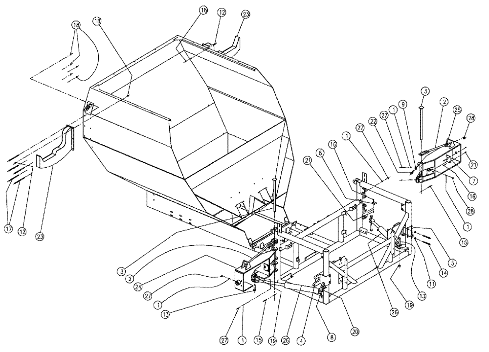 Схема запчастей Case IH 810 - (04-002) - BOOM FOLD PARTS, MID, 70 Boom Group