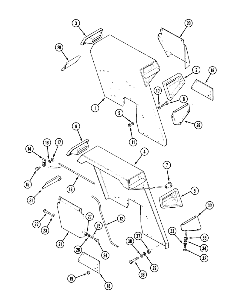 Схема запчастей Case IH 1394 - (9-430) - REINFORCED REAR FENDERS, TRACTORS WITHOUT CAB (09) - CHASSIS/ATTACHMENTS
