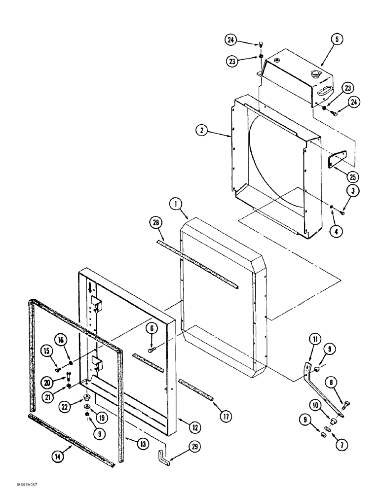 Схема запчастей Case IH 9380 QUADTRAC - (2-002) - RADIATOR MOUNTING AND SHROUD, PRIOR TO P.I.N. JEE0074062 (02) - ENGINE
