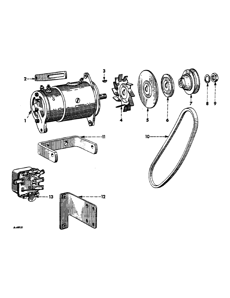 Схема запчастей Case IH 300 - (091A) - ELECTRICAL SYSTEM, CARBURETED ENGINE, GENERATOR AND CONNECTIONS, 12 VOLT (06) - ELECTRICAL SYSTEMS