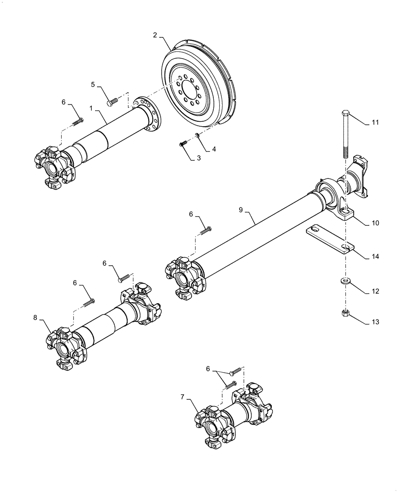 Схема запчастей Case IH STEIGER 535 - (06-17) - DRIVE SHAFT - MOUNTING (06) - POWER TRAIN