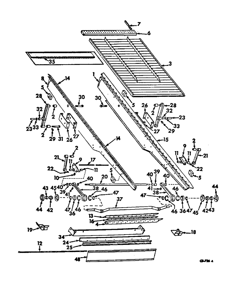 Схема запчастей Case IH 914 - (23-02) - GRAIN PAN SHOE AND SHOE SIEVE, GRAIN PAN AND SHAKER SHAFT, SERIAL NUMBER 1439 AND BELOW Grain Pan, Shoe & Shoe Sieve