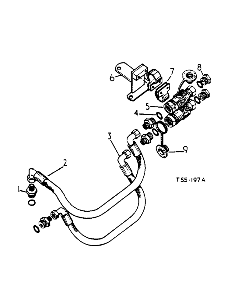 Схема запчастей Case IH 364 - (5-17) - HYDRAULIC ATTACHMENTS, SELF SEALING COUPLING ATTACHMENT, DOUBLE ACTING, BREAKAWAY (07) - HYDRAULIC SYSTEM