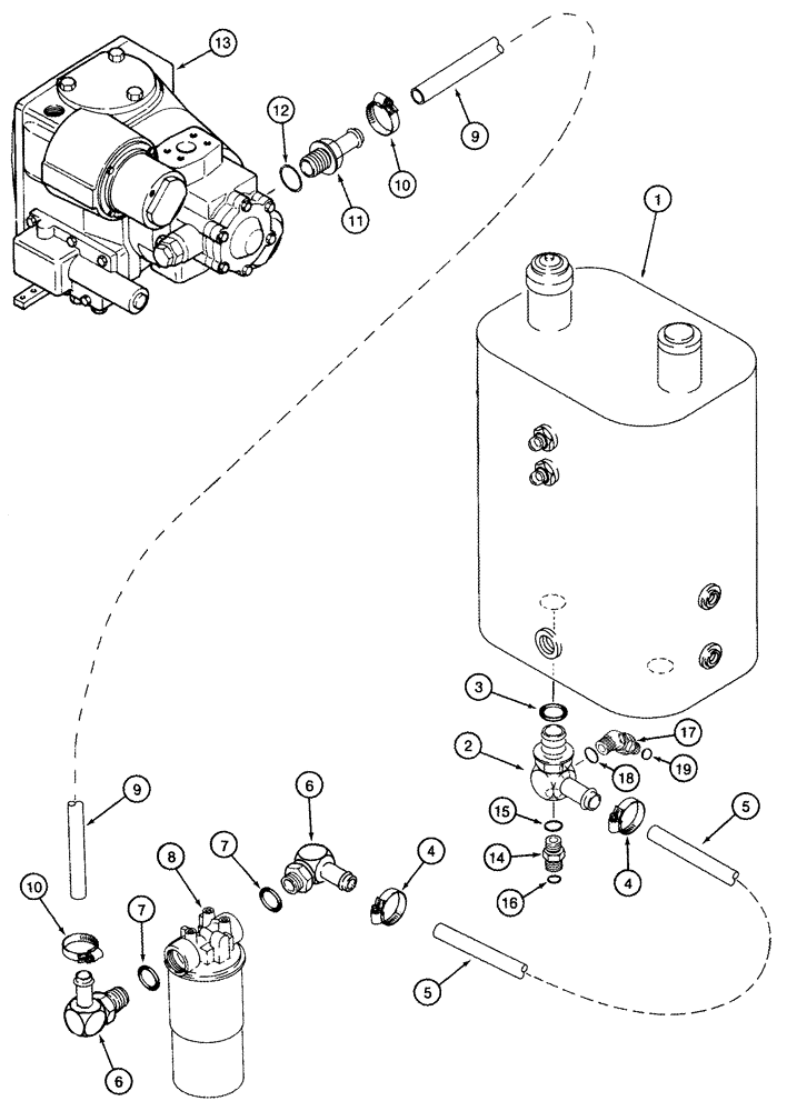 Схема запчастей Case IH 2555 - (08-02) - HYDROSTATIC PUMP HYDRAULIC SYSTEM (07) - HYDRAULICS
