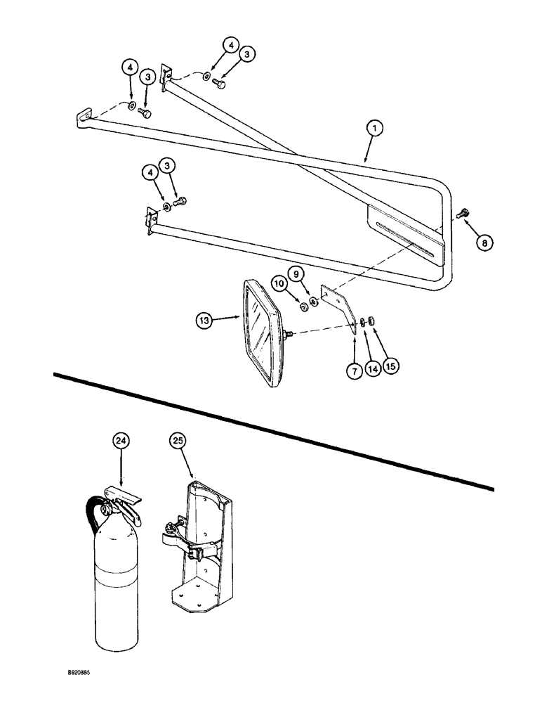 Схема запчастей Case IH 1800 - (9D-36) - MIRROR (10) - CAB & AIR CONDITIONING