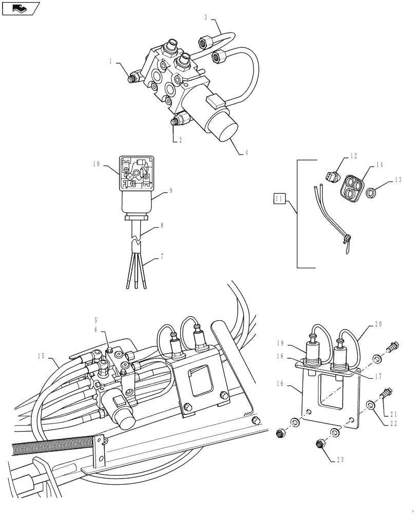 Схема запчастей Case IH L580 - (35.850.02[03]) - 3RD FUNCTION - DIRECT CONTROLLED - MSL (35) - HYDRAULIC SYSTEMS
