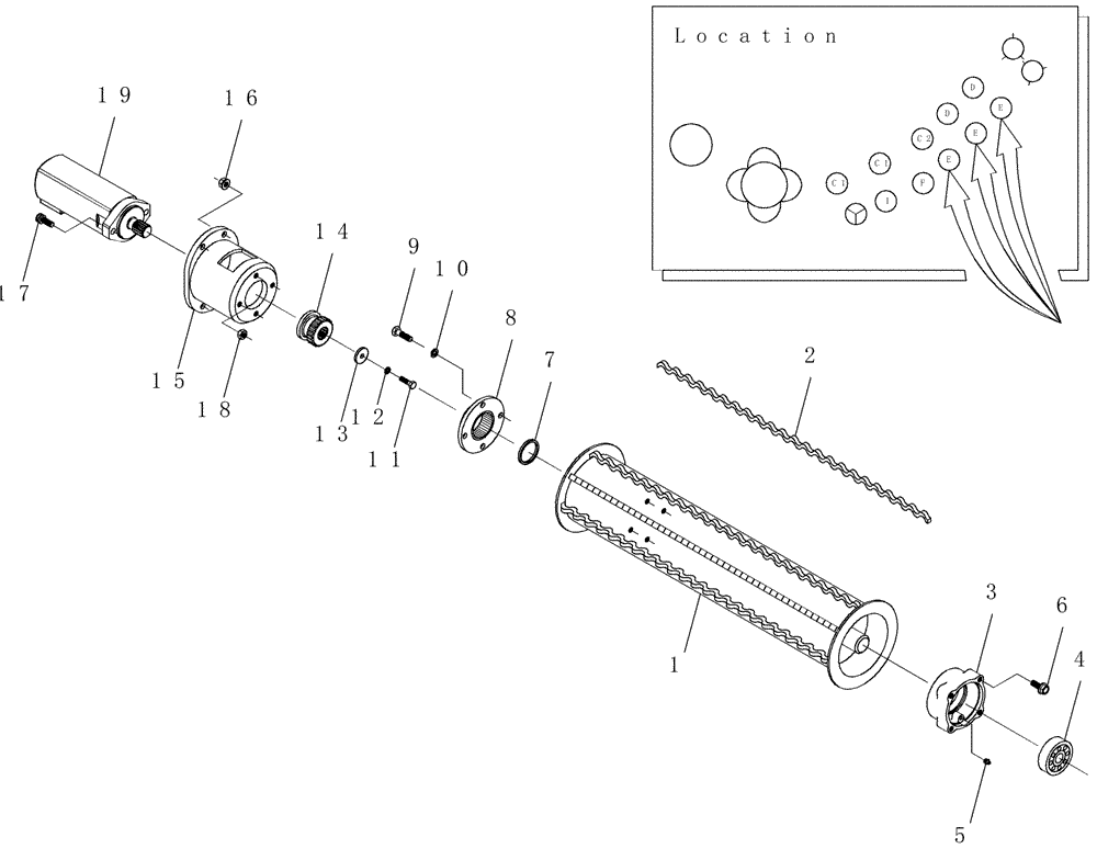 Схема запчастей Case IH 7000 - (A05.09[01]) - Bottom Rollers {E} (60) - PRODUCT FEEDING