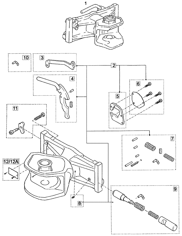 Схема запчастей Case IH C55 - (09C-02[01]) - TRAILER HITCH (09) - CHASSIS/ATTACHMENTS