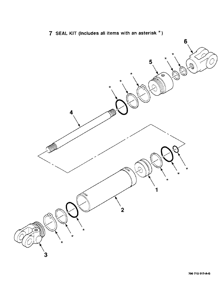 Схема запчастей Case IH 8350 - (8-12) - HYD. CYL. ASSY., HEADER LIFT LEFT, 700712017 COMPLETE, S.N. CFH0007093 & LATER (08) - HYDRAULICS