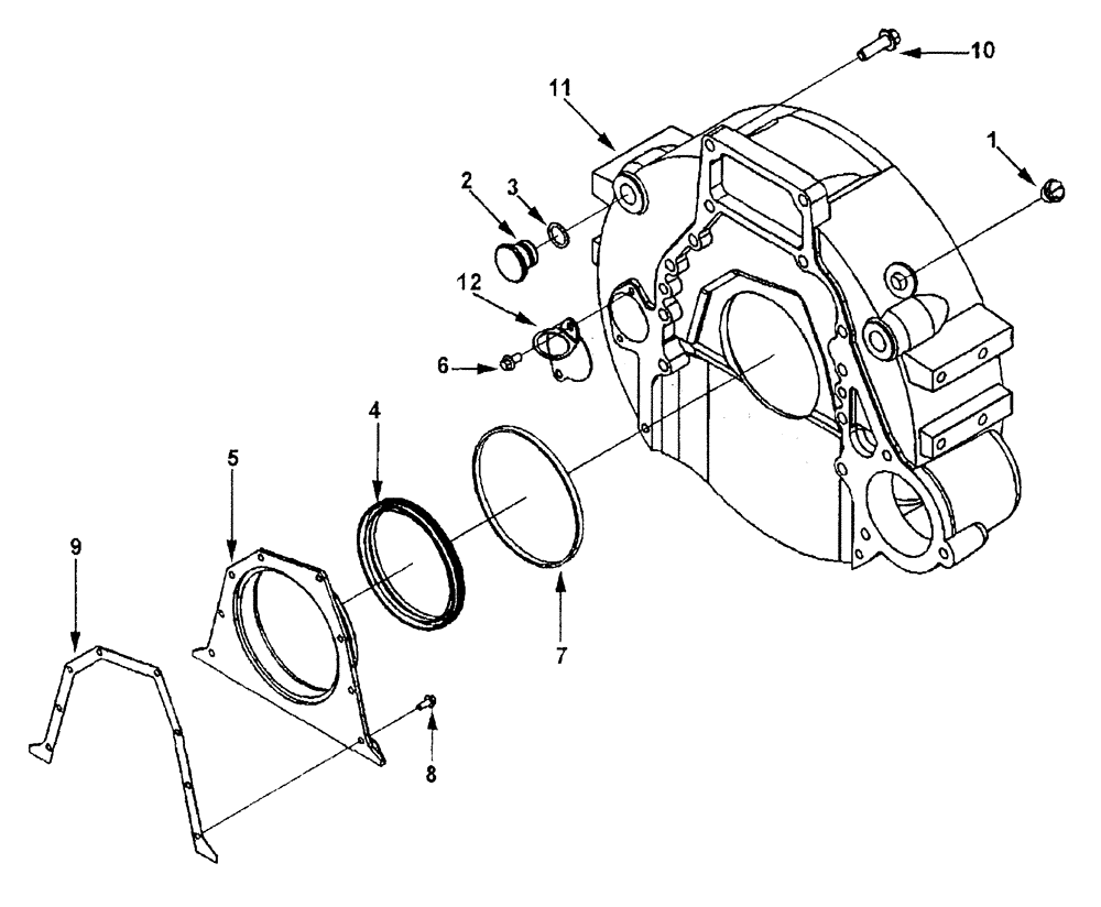 Схема запчастей Case IH FLX3300B - (02-031) - FLYWHEEL HOUSING (FLX3300B CASE ENGINE) (01) - ENGINE