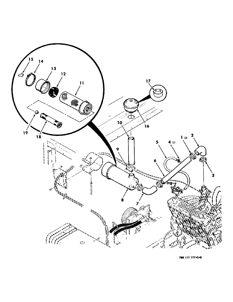 Схема запчастей Case IH 8830 - (3-06) - AIR BREATHER ASSEMBLY, GAS ENGINE, SERIAL NUMBER CFH0028001 THRU CFH0028417 (03) - FUEL SYSTEM
