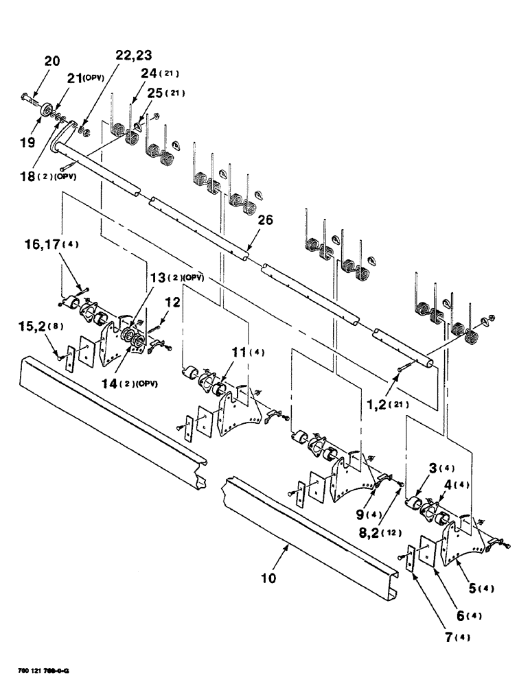 Схема запчастей Case IH SC414 - (6-10) - REEL BAT AND TINE TUBE ASSEMBLY, 14 FOOT, TINE TUBE ASSEMBLY A (09) - CHASSIS