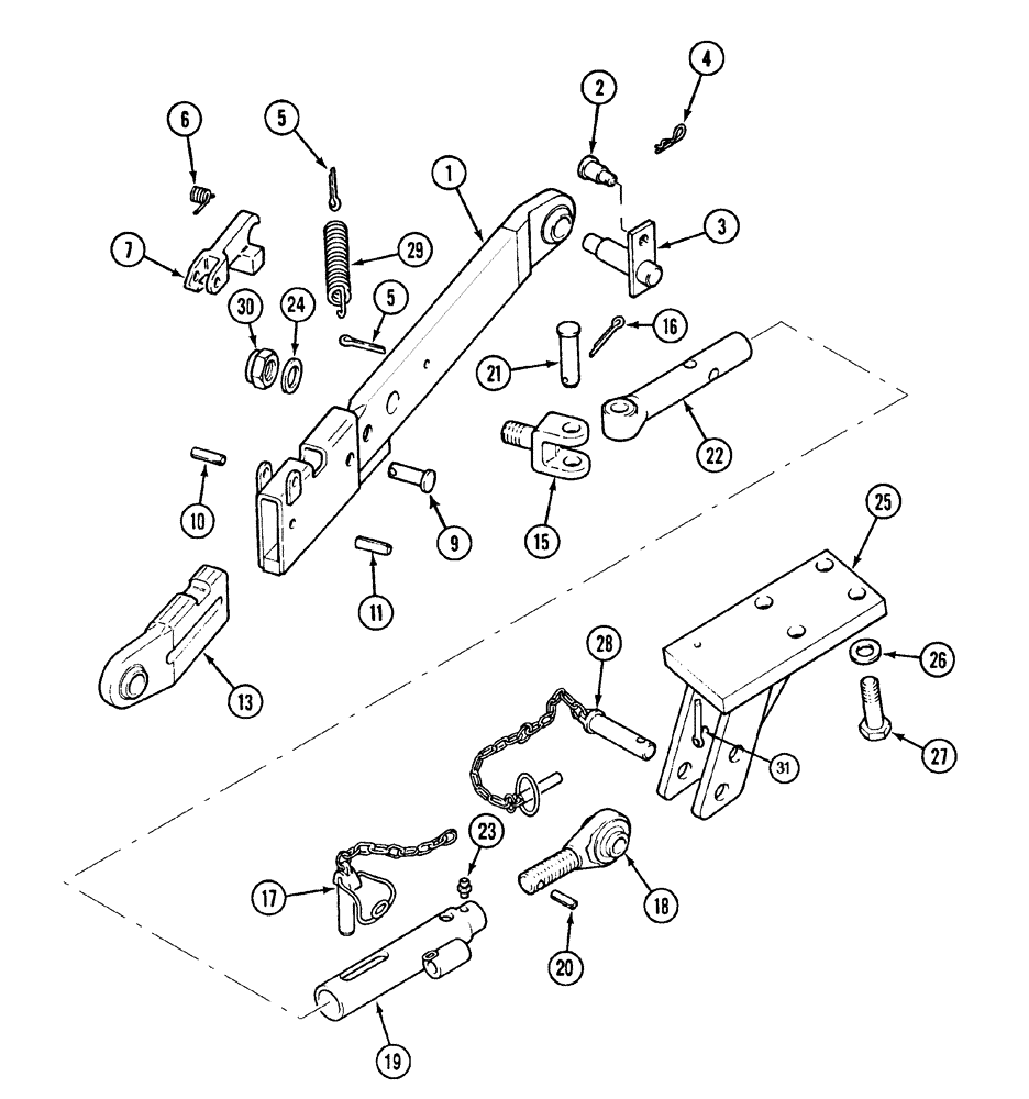 Схема запчастей Case IH C70 - (09-22) - LOWER LINKS - THREE POINT HITCH (09) - CHASSIS/ATTACHMENTS