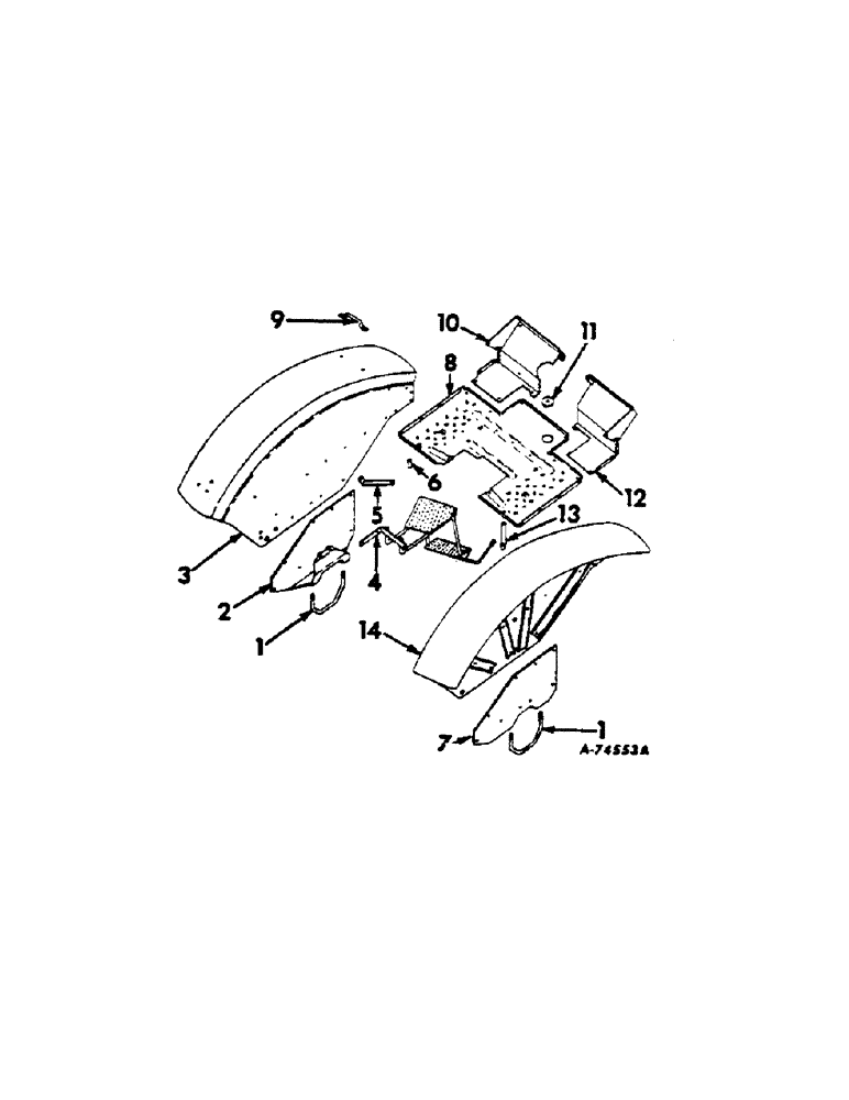 Схема запчастей Case IH 806 - (A-10[A]) - CHASSIS, RADIATOR & SHEET METAL, INTERNATIONAL TRACTORS Chassis, Radiator & Sheet Metal