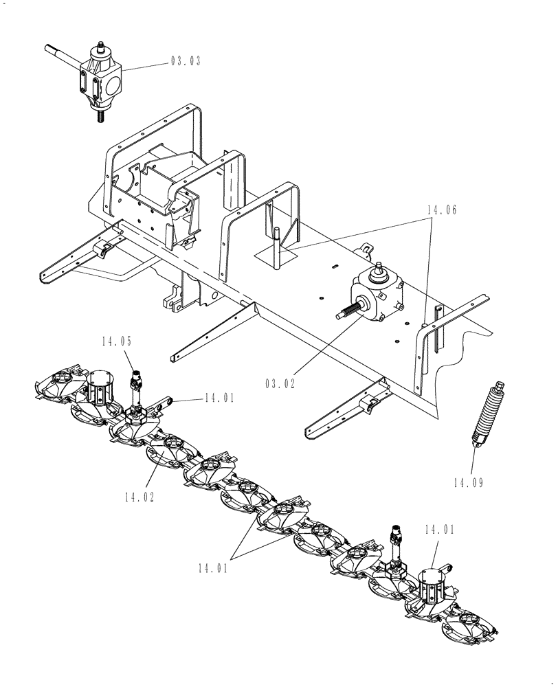 Схема запчастей Case IH DC162F - (14.00) - CROP CUTTING - PICTORIAL INDEX (14) - CROP CUTTING