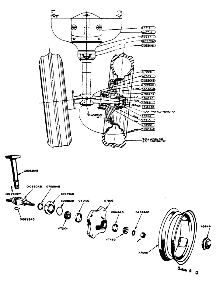 Схема запчастей Case IH 400-SERIES - (162) - DUAL FRONT WHEEL AND SPINDLE ASSEMBLY, FOR GENERAL PURPOSE TRACTORS (06) - POWER TRAIN