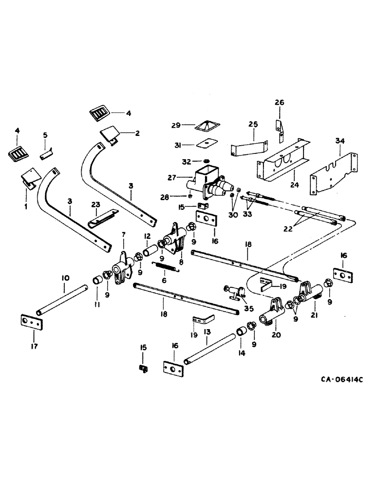 Схема запчастей Case IH 1460 - (04-03) - BRAKE, MASTER BRAKE CONTROLS, S/N 23194 AND ABOVE (5.1) - BRAKES