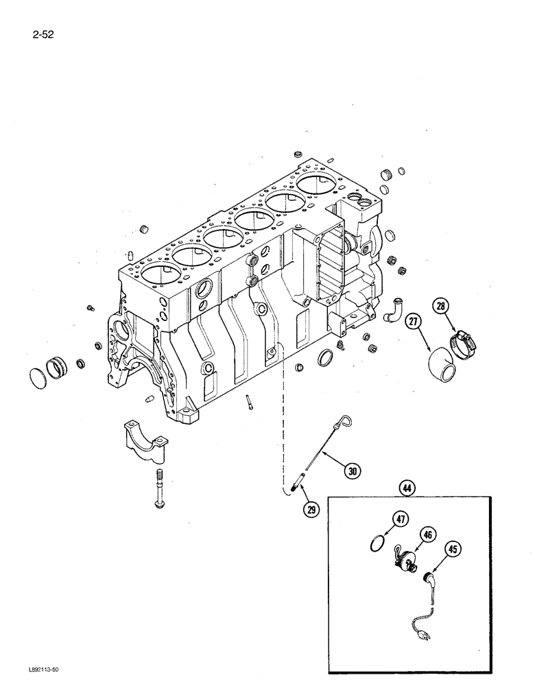 Схема запчастей Case IH 1680 - (2-052) - CYLINDER BLOCK, 6TA-830 ENGINE, SIX PISTON COOLING NOZZLES, (CONT) (01) - ENGINE