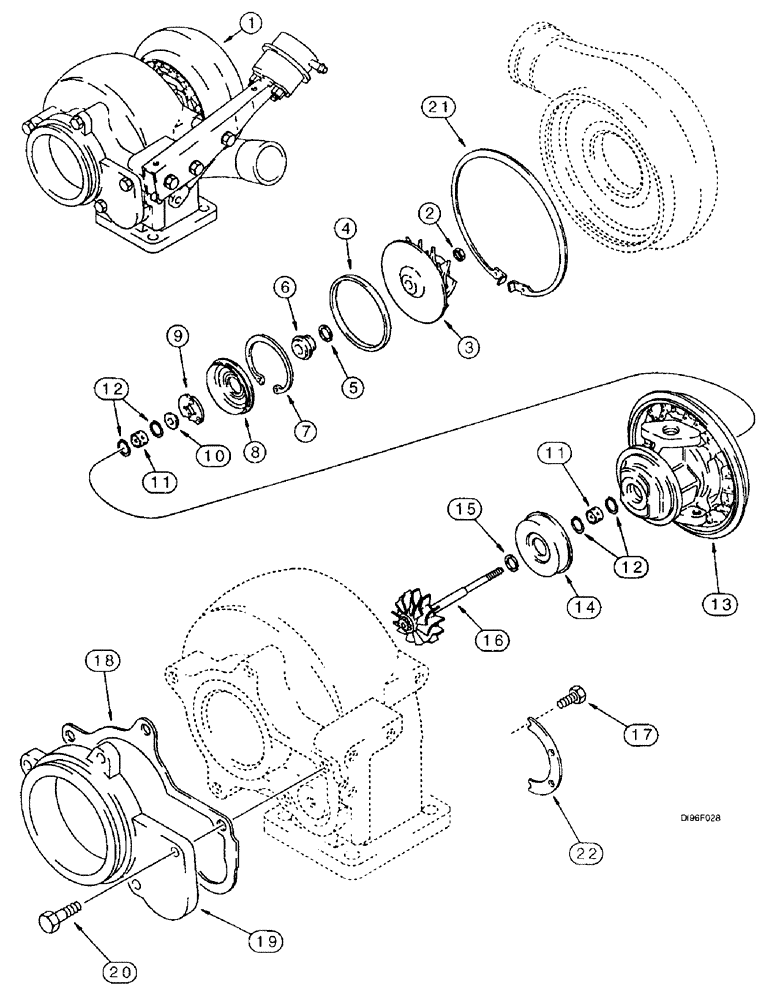 Схема запчастей Case IH 2166 - (2-29A) - TURBOCHARGER ASSEMBLY, 6TA-830 EMISSIONS CERTIFIED ENGINE, COMBINE P.I.N. JJC0180000 AND AFTER (01) - ENGINE