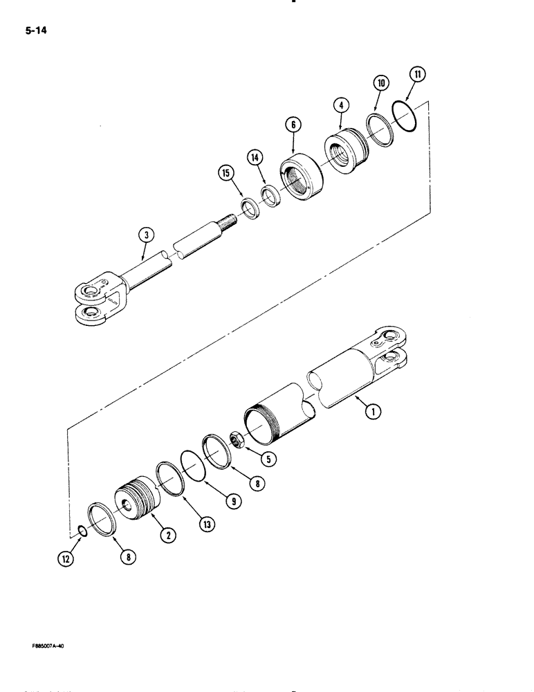 Схема запчастей Case IH 9110 - (5-14) - STEERING CYLINDER (05) - STEERING