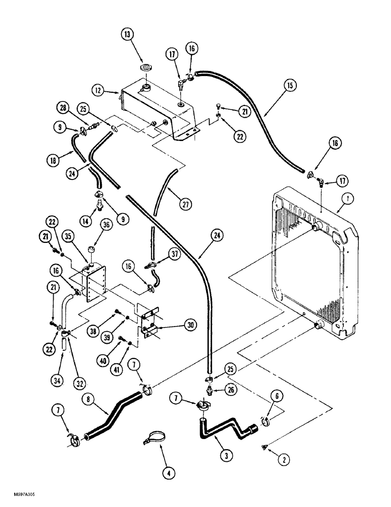 Схема запчастей Case IH 9380 QUADTRAC - (2-006) - RADIATOR AND ATTACHING PARTS, PRIOR TO P.I.N. JEE0074062 (02) - ENGINE