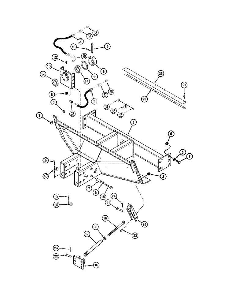 Схема запчастей Case IH 2344 - (05-21[02]) - AXLE, STEERING - SUPPORT - POWER GUIDE AXLE, ASN JJC0174450 (04) - STEERING