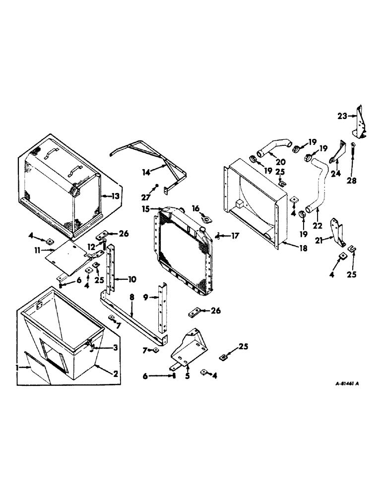 Схема запчастей Case IH 303 - (395) - C-221 ENGINE, 3-9/16 X 3-11/16, AIR CHUTE, RADIATOR AND CONNECTIONS (10) - ENGINE