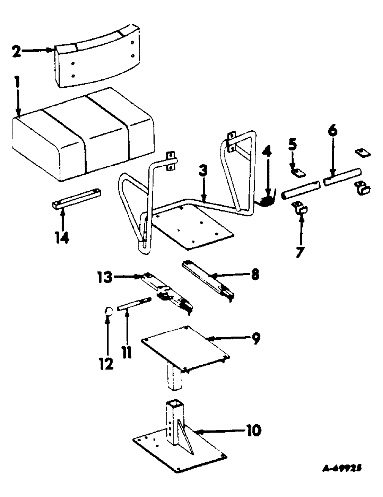 Схема запчастей Case IH 303 - (100) - OPERATORS SEAT, SERIAL NO. 7277 AND BELOW (90) - PLATFORM, CAB, BODYWORK AND DECALS