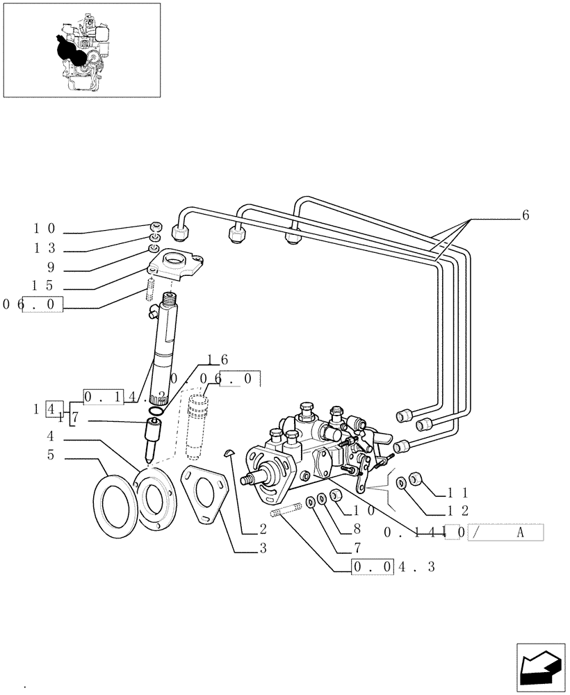 Схема запчастей Case IH JX65 - (0.14.0[01]) - FUEL INJECTION PUMP ASSEMBLY (BEFORE S/N 13286) (01) - ENGINE
