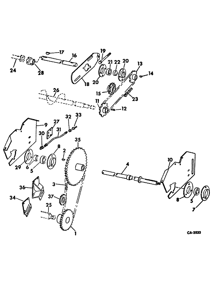 Схема запчастей Case IH 815 - (25-10) - ELEVATORS, GRAIN ELEVATOR DRIVE Elevators
