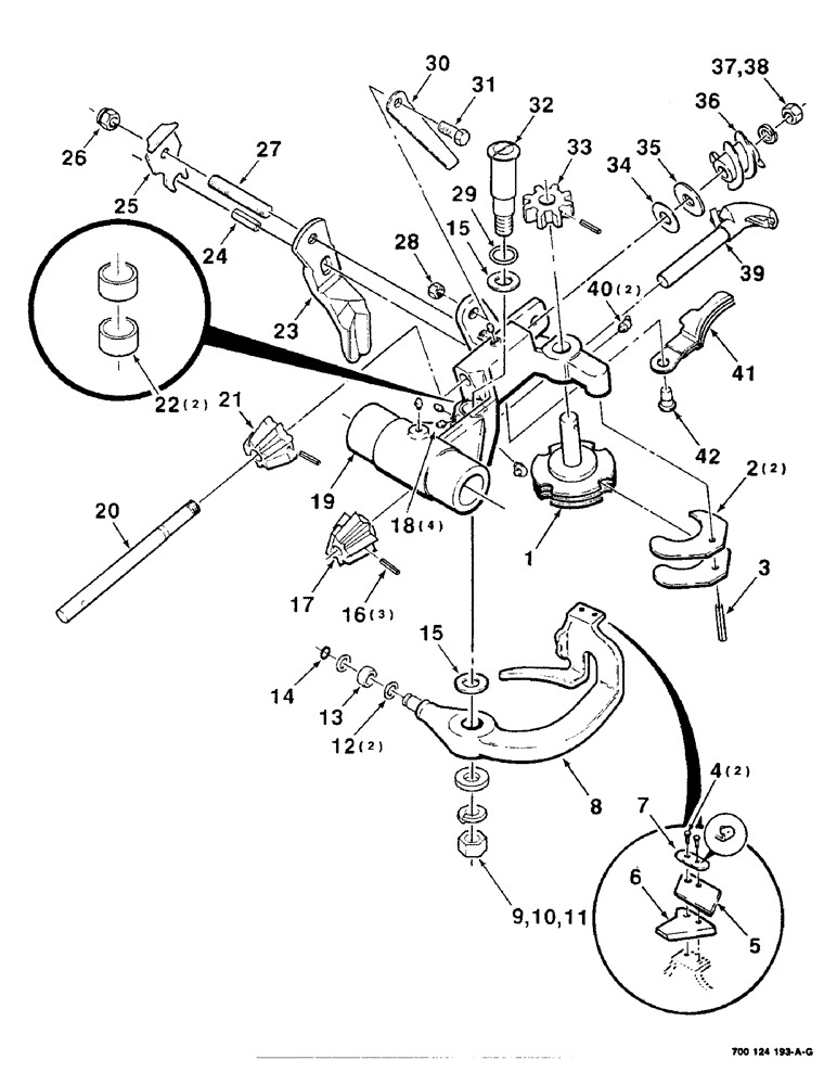 Схема запчастей Case IH 8545 - (6-24) - KNOTTER HEAD ASSEMBLY (TWINE) (S.N. CFH0045251 AND LATER) (14) - BALE CHAMBER
