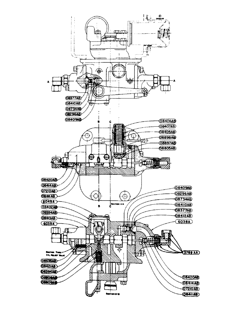 Схема запчастей Case IH S-SERIES - (142) - HYDRAULIC SINGLE AND DUAL CONTROL UNIT, SINGLE VALVE AND PUMP ASSEMBLY, SINGLE VALVE, S, SC, SO (08) - HYDRAULICS