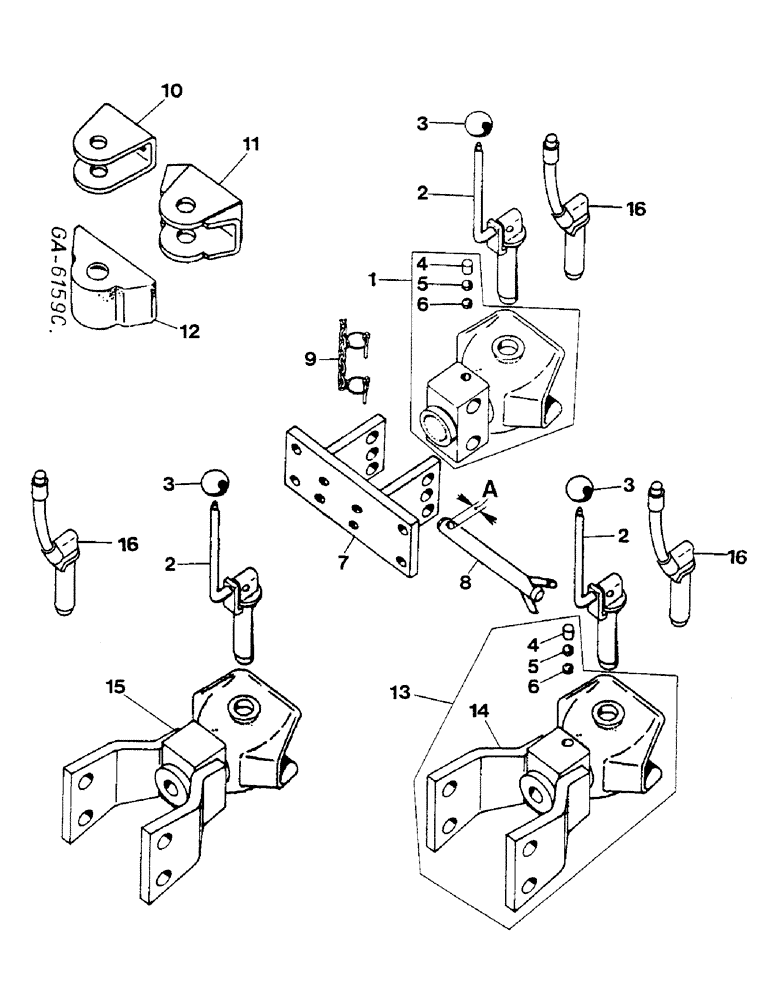 Схема запчастей Case IH 833 - (09-04) - TRAILER HITCH - 3216218R92 (12) - FRAME