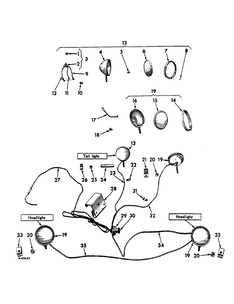 Схема запчастей Case IH 420 - (086) - LIGHTING ATTACHMENT (55) - ELECTRICAL SYSTEMS