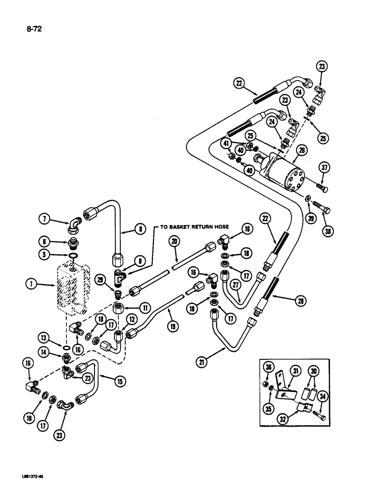 Схема запчастей Case IH 1822 - (8-72) - CONVEYOR UNLOADER MOTOR SYSTEM (07) - HYDRAULICS