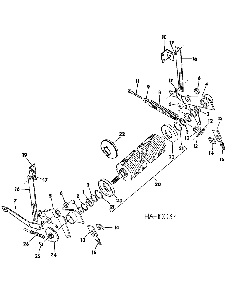 Схема запчастей Case IH 5000 - (17-05) - MOUNTED EQUIPMENT, CONDITIONER UPPER RUBBER ROLL, CHASSIS MOUNTED Mounted Equipment