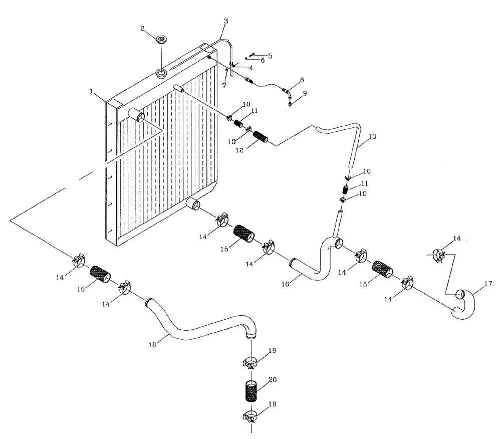 Схема запчастей Case IH 7700 - (C02[05]) - WATER RADIATOR {6CT} Engine & Engine Attachments