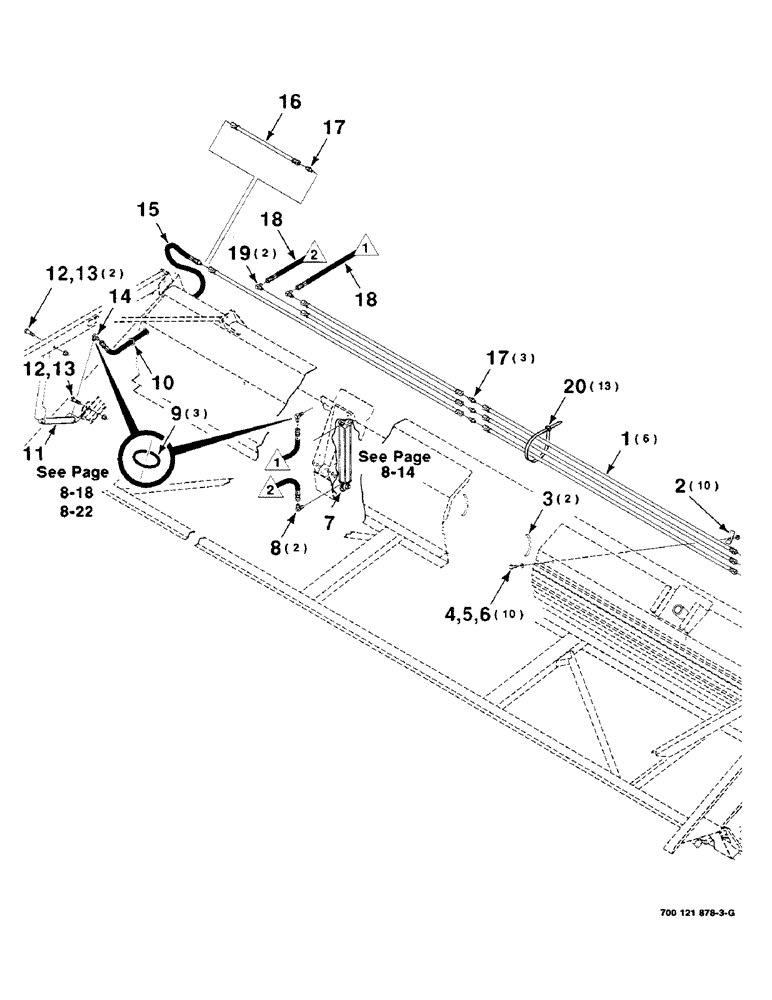 Схема запчастей Case IH 8220 - (8-08) - HYDRAULIC ASSEMBLY, FRAME, 25 FOOT FRAME (35) - HYDRAULIC SYSTEMS