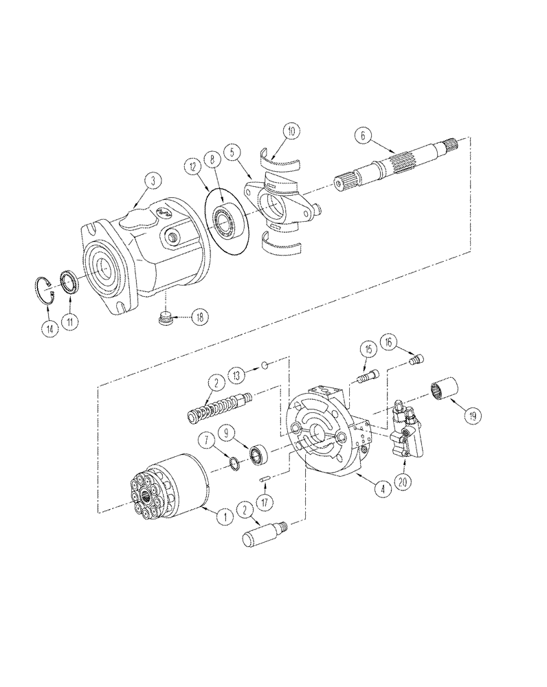 Схема запчастей Case IH STX325 - (08-29) - HIGH OUTPUT HYDRAULICS PISTON PUMP ASSY (08) - HYDRAULICS